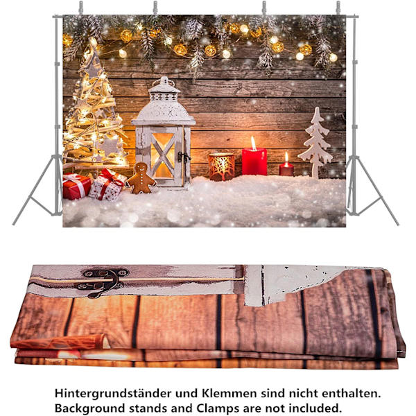 Selens 2x1,5m Julebaggrund Fotodug Lebkuchenmann Kerz