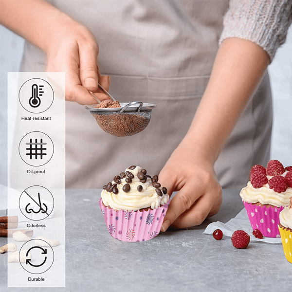Muffinsforme Fedtbestandigt Papir Bagekopper 200-pak