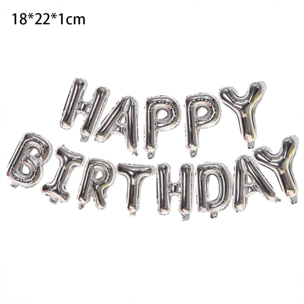 Grattis på födelsedagen Ballong Banner Party 16 tums 3D aluminiumfolie