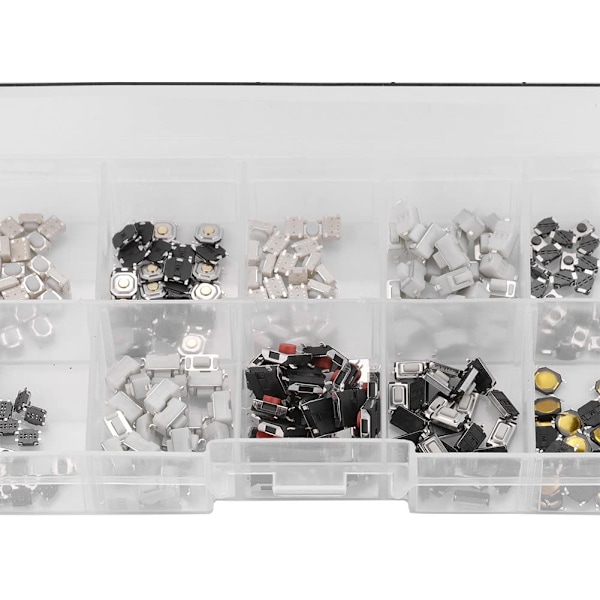 250 stk. Touch Push Button Mikro Momentary Switch Tact Assortment