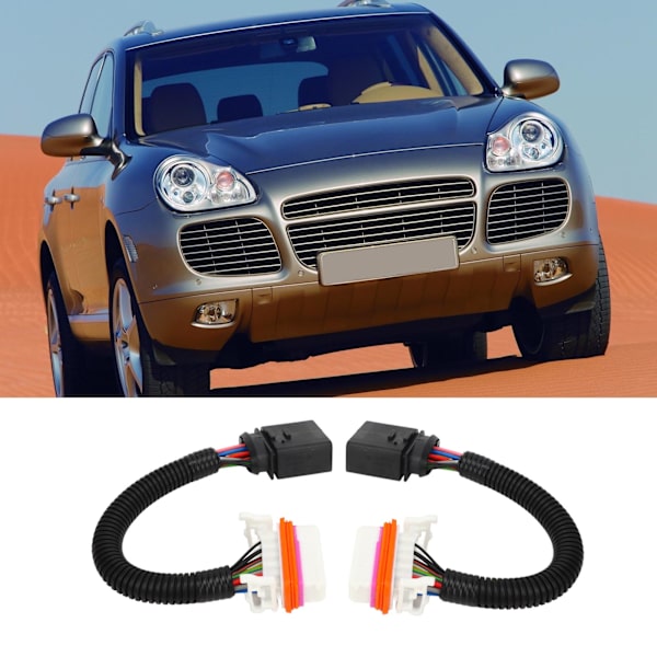 2 stk Xenon Hodelyskabelsett Venstre Høyre Kretsbeskyttelse 95563123910 for Cayenne 2003 til 2006