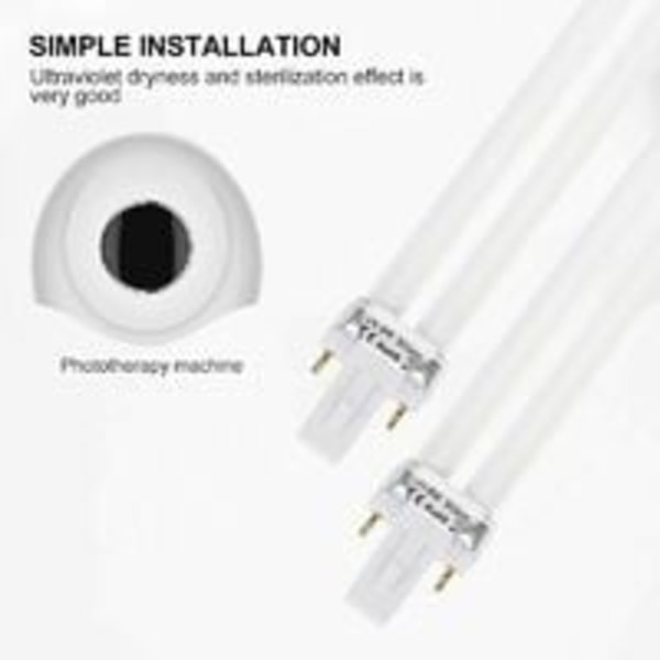 --4 stk U-formet erstatning 9W 365nm UV-lysrør pære rør til hjem UV-lampe lys neglekunst DIY