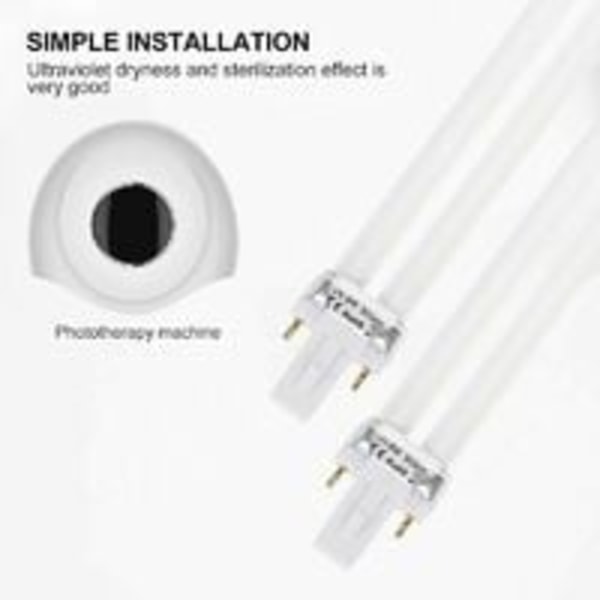 --4 stk U-formet erstatning 9W 365nm UV-lysrørpære for hjem UV-lampe lys neglkunst DIY