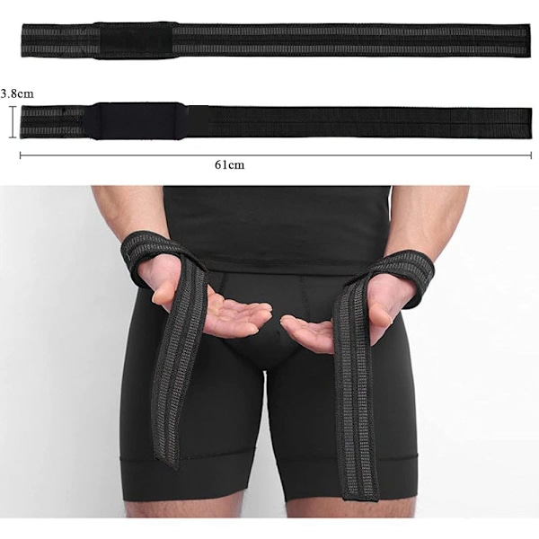 Draghjälp styrketräning lyftremmar, handledsbandage draghjälp (vadderade) för styrketräning, bodybuilding, fitness - marklyftremmar -