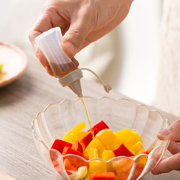 12 st Mini Plast Såsflaska Kryddbox Sallad