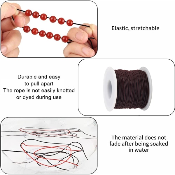 Rulla täytettyä elastista lankaa - 0,8 mm useissa väreissä