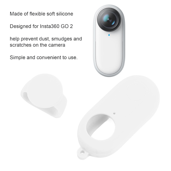 PULUZ Silikoni suojakotelo Runko Objektiivin suojus Näytönsuojakorkki Insta360 GO 2 Peukalokamera Lisävarusteet Valkoinen