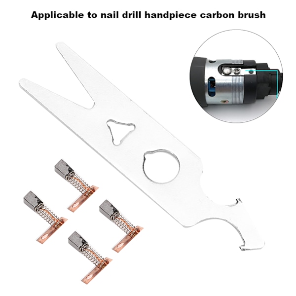 2 par kolborstnyckel set nagelborrmaskin handstycke tillbehör reservdel