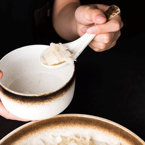 2 stk. Keramiske Suppeskeer Sæt Retro Ramen Skål Suppeske