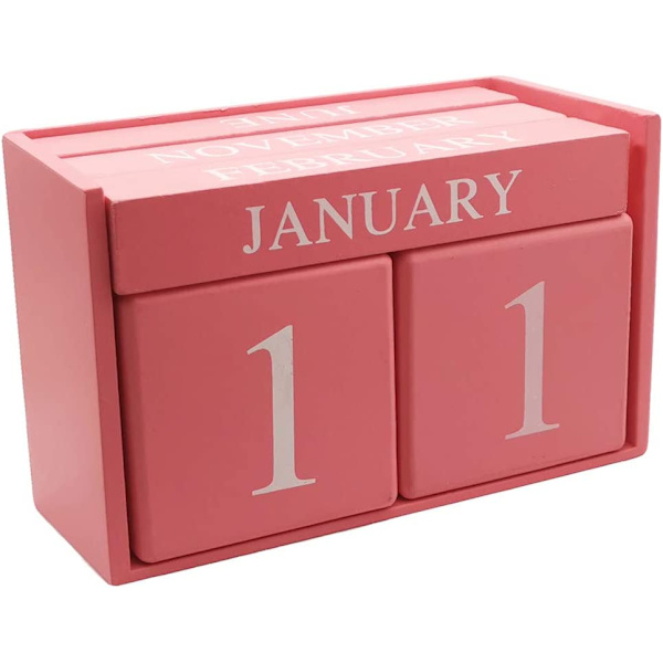 Træ skrivebordsblokke kalender - evig blok måned dato display