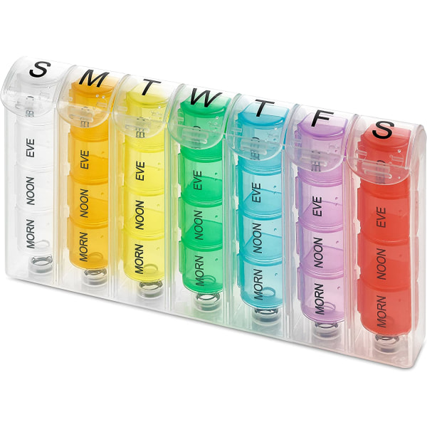 bärbar Single Box Pop-Up Weekly Pill Organizer