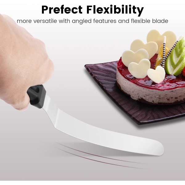 Kake Offset Spatula, Icing Spatula Set med 6 8 10 Tommers Rustfritt