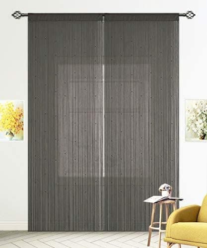 Sort, 100x200cm Perlegardin Boligindretning, Polyester