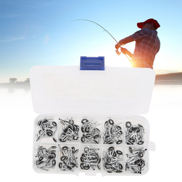 100 st fiskespöguide-ringar, keramikguide-ögonsatser, förpackade fiskespötillbehör