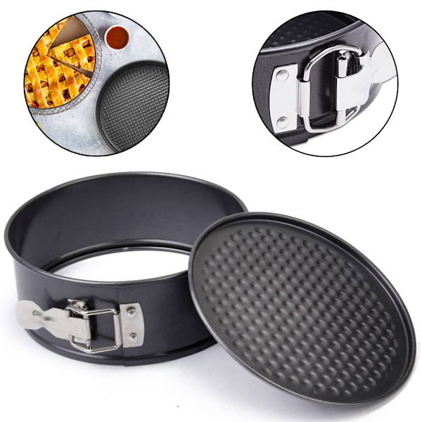 Non-stick Springform Pan，Läcksäker kakform med platt Diameter 24