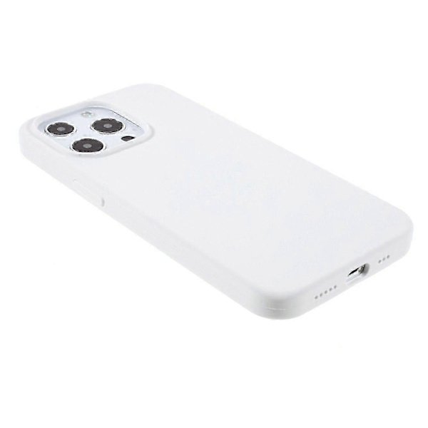 For iPhone 14 Pro-deksel Solid silikon støtsikkert telefonbakdeksel[TT] White