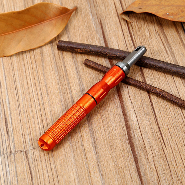 Udendørs Overlevelseslejr EDC Legering Vandafvisende Magnesium Flintsten CNC Gear Lomme (Orange)