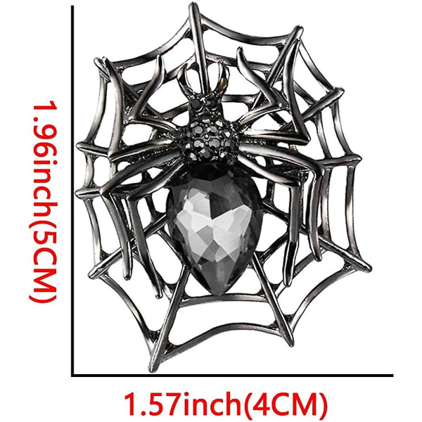 Halloween-timanttikristallien hämähäkinverkko pisarakorvakoru hämähäkki rintaneula vaatteiden lisävarusteet (A-1B)