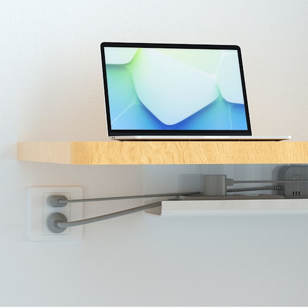 Kabelhåndtering under skrivebordet Reduser rot Holdbarhet Punch Free Under Desk Power Strip Organizer Hvit