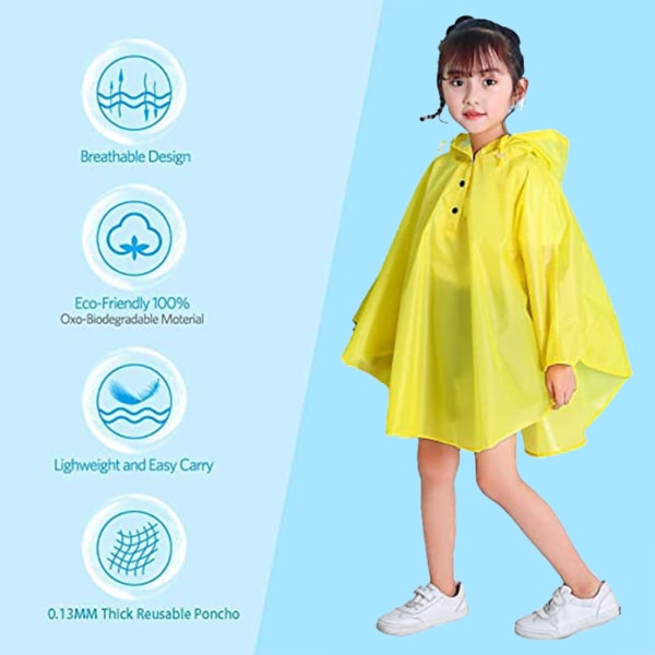 Lasten Rain Poncho hupullinen takki sadetakki