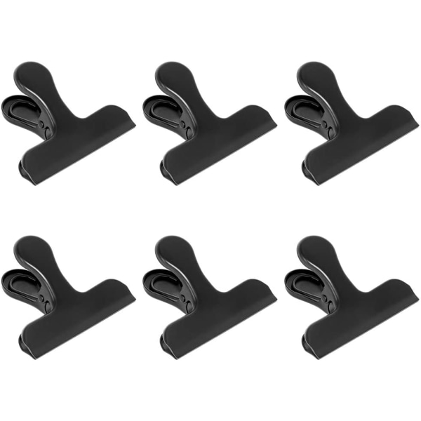 6-pack Chip Bag Clips Large Black Stainless Steel Air Tight Bag