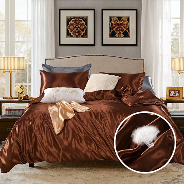 3 st / set Modern stil Konstgjord siden Sängkläder Set Örngott Lakan (Queen)