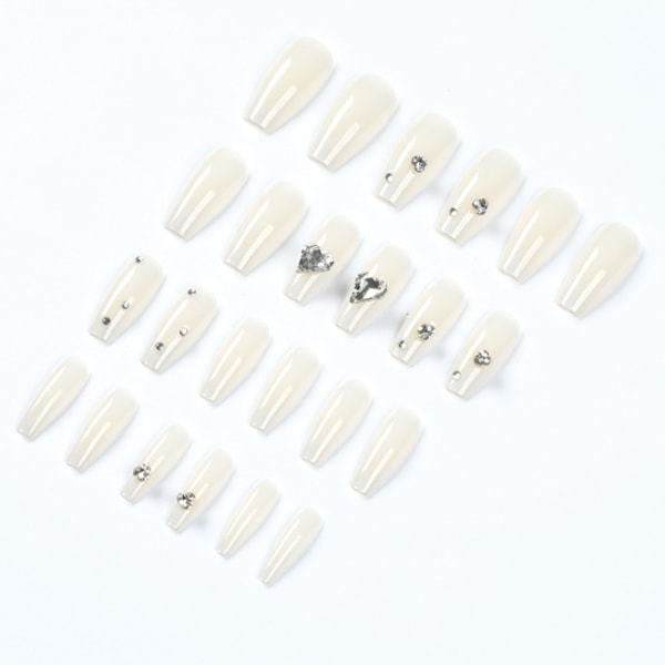 French Tip Press on Nails Medium Fake Nails Clear Nails for