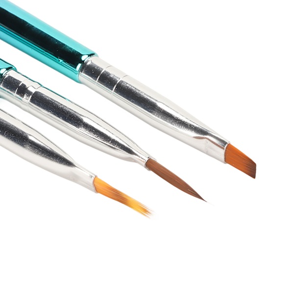 3 st Nail Liner Pensel Dubbeländad DIY Professionell Nagel Extensions Pensel för Manikyr Skönhetssalong