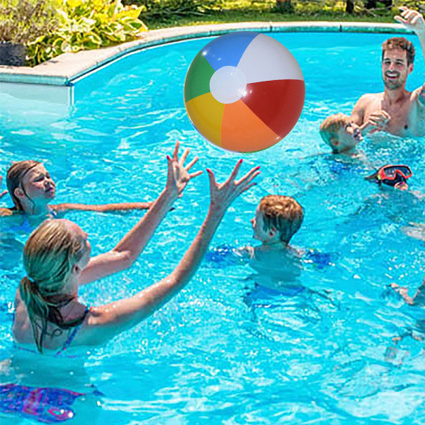 Strandballer Bulk oppblåsbar strandball, regnbuefarge - basseng
