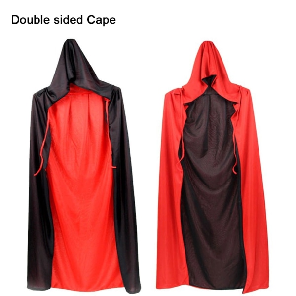 Svart rød reversibel kjole Goth Devil Pirate Vampire Demon