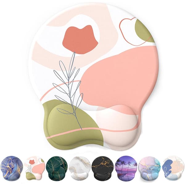 Musematte med håndleddsstøtte, ergonomisk gelmusematte, kul musematte for gamere, musehåndleddsstøtte med sklisikker PU-base B
