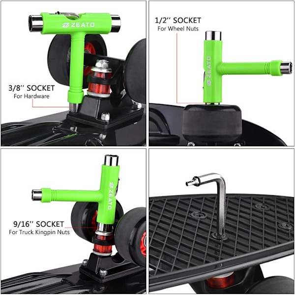 Alt-i-én skateboardværktøj Multifunktionel bærbar skateboard T