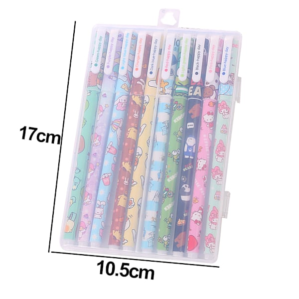 Gelpennor, skrivpennor, blandade färger, 10-pack