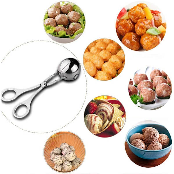 2PC Kjøttbolle Scoop Ball Maker, Rustfritt Stål Kjøttbolle