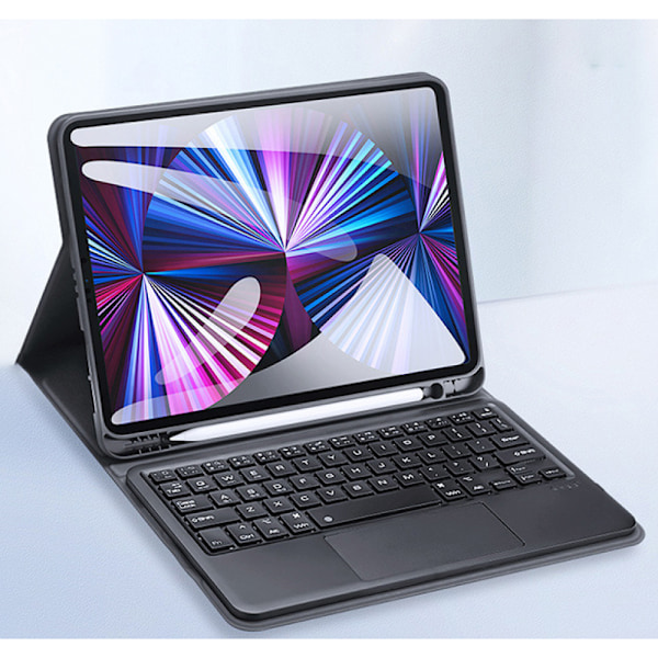 Tangentbord för nya iPad Pro 12.9 2021/2020/2018, QWERTY bakgrundsbelyst trådlöst Bluetooth tangentbordsfodral för iPad pro 12.9 tum 5:e/4:e generationen/3:e generationen