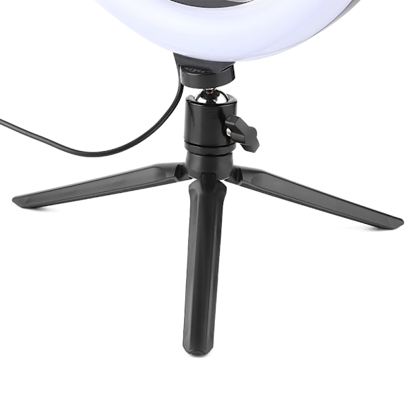 LED-ringlys for skrivebord med USB-fylllys og stativ for telefonholder til sminke, live-sending