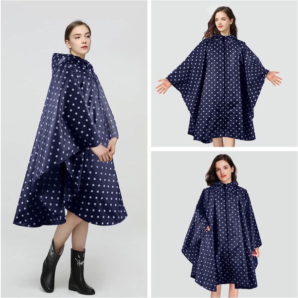 LAMA Fashion Regnponcho Unisex Regnfrakk Pustende Regnkappe