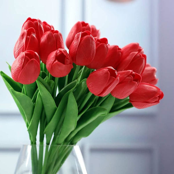 24-pack konstgjorda tulpaner lila äkta touch tulpaner blommor tulpaner