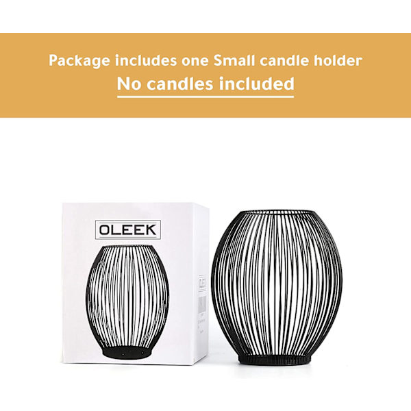 OLEEK Svart Ljusstake i Metall - Utomhus Ljusstake Set -