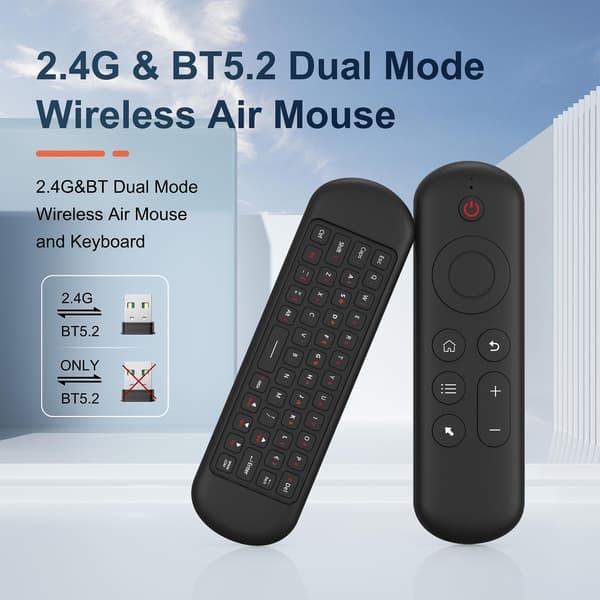 2.4GHz & Bluetooth Wireless Keyboard Remote Control Air Mouse Gyroscope Voice Control for Android TV Box Smart TV Computer Laptop