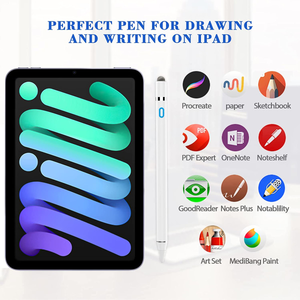 Elaxi Stylus-kynä, kompatibel med Apple iPad, aktiv penna med