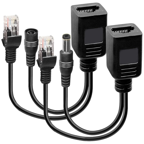 2 stk. Injektor og Splitter Kit DC Strømadapter Stik