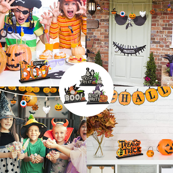 3 kpl Halloween-puukoristetta, juhlatunnelman luomiseen