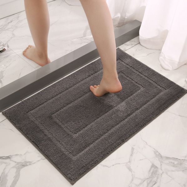 Paksut harmaat kylpyhuoneen imukykyiset lattiamatot, wc-matot, wc-liukumattomat matot, kodin matot 50*80cm