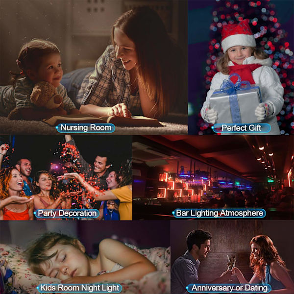 LED nattlys projektor, 2 i 1 stjernehimmel nattlys med fjern