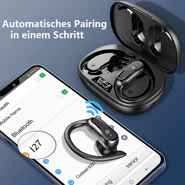 Bluetooth-kuulokkeet urheiluun, langattomat Bluetooth 5.3 HiFi Premium Sound -nappikuulokkeet, 2023 uudet langattomat nappikuulokkeet 48 tunnin ENC-melunvaimennuksella