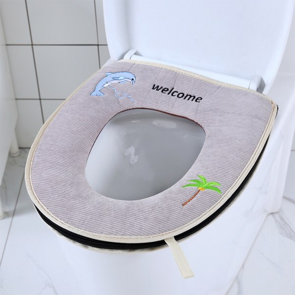 WC-istuimen pehmuste, kylpyhuoneen pehmeä pehmustettu lämmin kangas WC-istuimen pehmuste