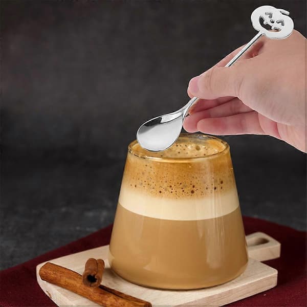 Halloween græskar skeer i rustfrit stål til kaffe eller dessert 2 stk.