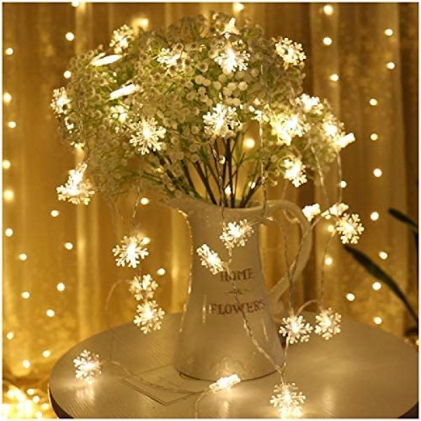 Snöflinga ljusslinga, 40 LED batteridriven ljusslinga, 2
