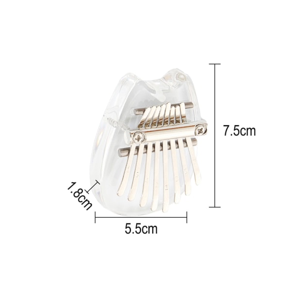 8 tangenter Mini Kalimba tum piano i klar akryl finger piano med